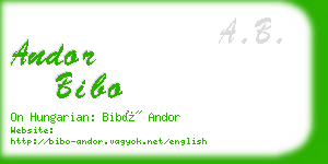 andor bibo business card
